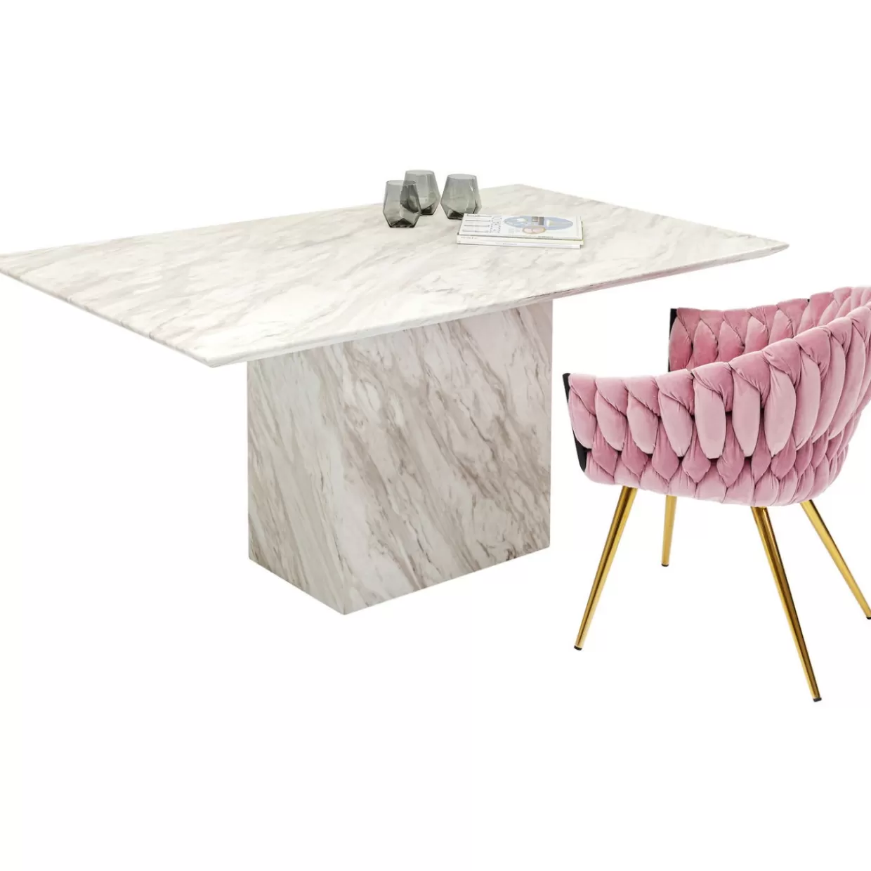 Tavolo in marmo artistico KARE Design - Elegante superficie 160x90 cm per arredamento contemporaneo