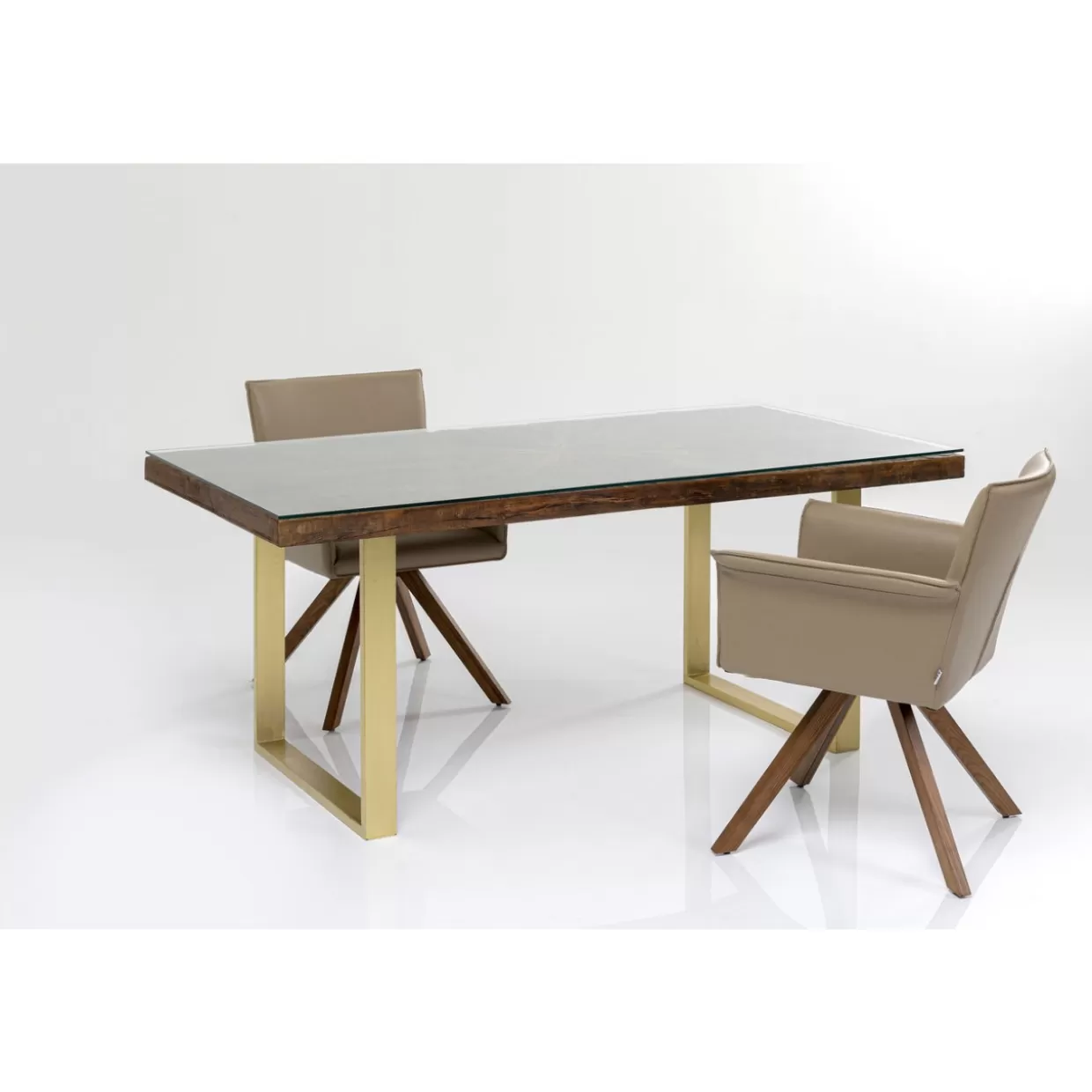 Tavolo moderno Conley in metallo effetto ottone 160x80 cm - Design elegante per interni by KARE
