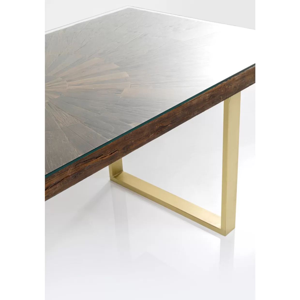 Tavolo moderno Conley in metallo effetto ottone 160x80 cm - Design elegante per interni by KARE