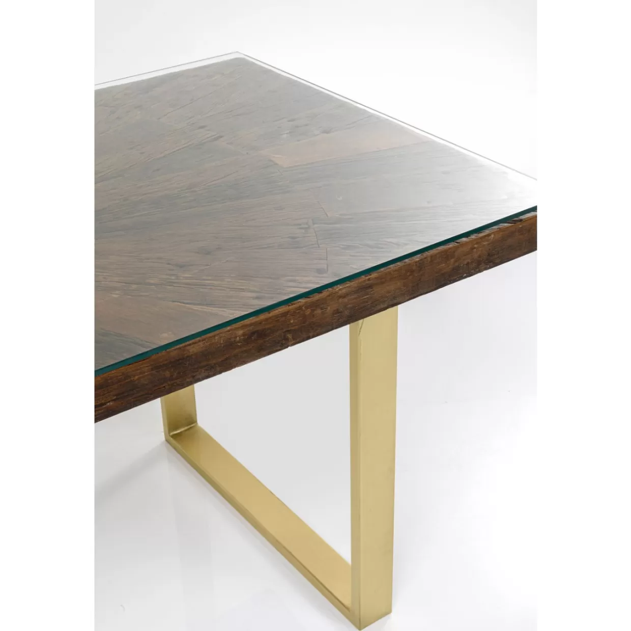 Tavolo moderno Conley in metallo effetto ottone 160x80 cm - Design elegante per interni by KARE