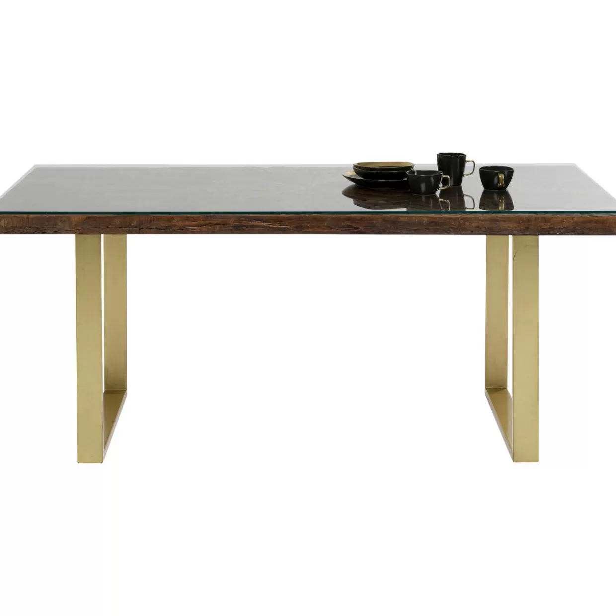 Tavolo moderno Conley in metallo effetto ottone 160x80 cm - Design elegante per interni by KARE
