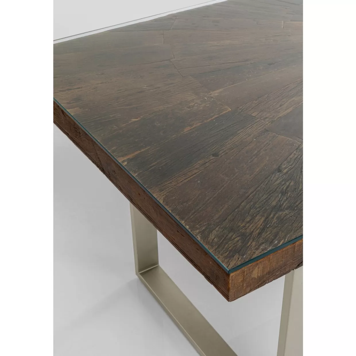 Tavolo design Conlé KARE® - Piano argento satinato 180x90 cm per soggiorno o ufficio