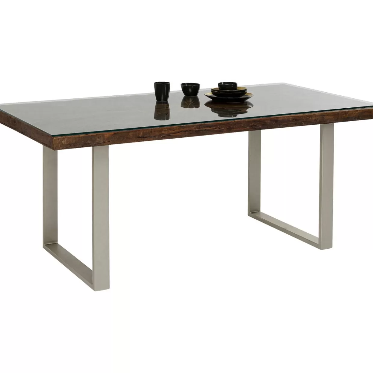 Tavolo design Conlé KARE® - Piano argento satinato 180x90 cm per soggiorno o ufficio