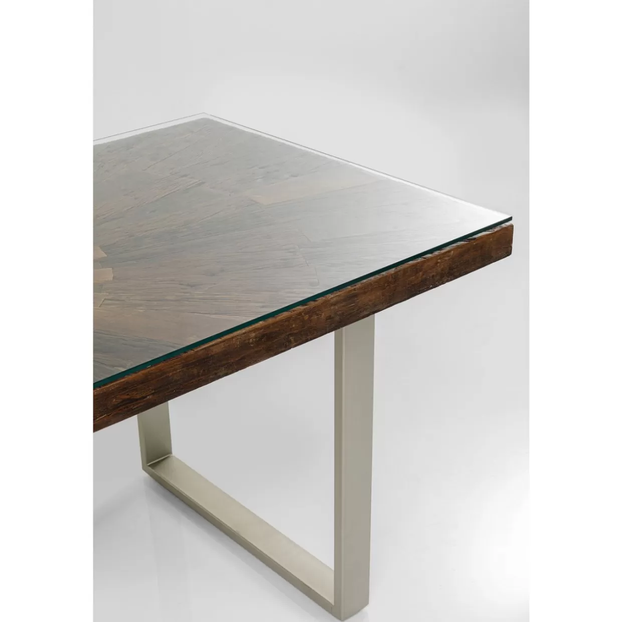 Tavolo design Conlé KARE® - Piano argento satinato 180x90 cm per soggiorno o ufficio