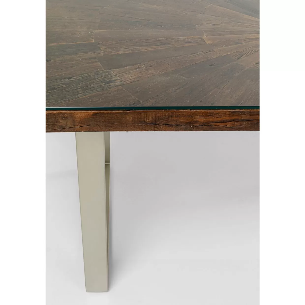 Tavolo design Conlé KARE® - Piano argento satinato 180x90 cm per soggiorno o ufficio
