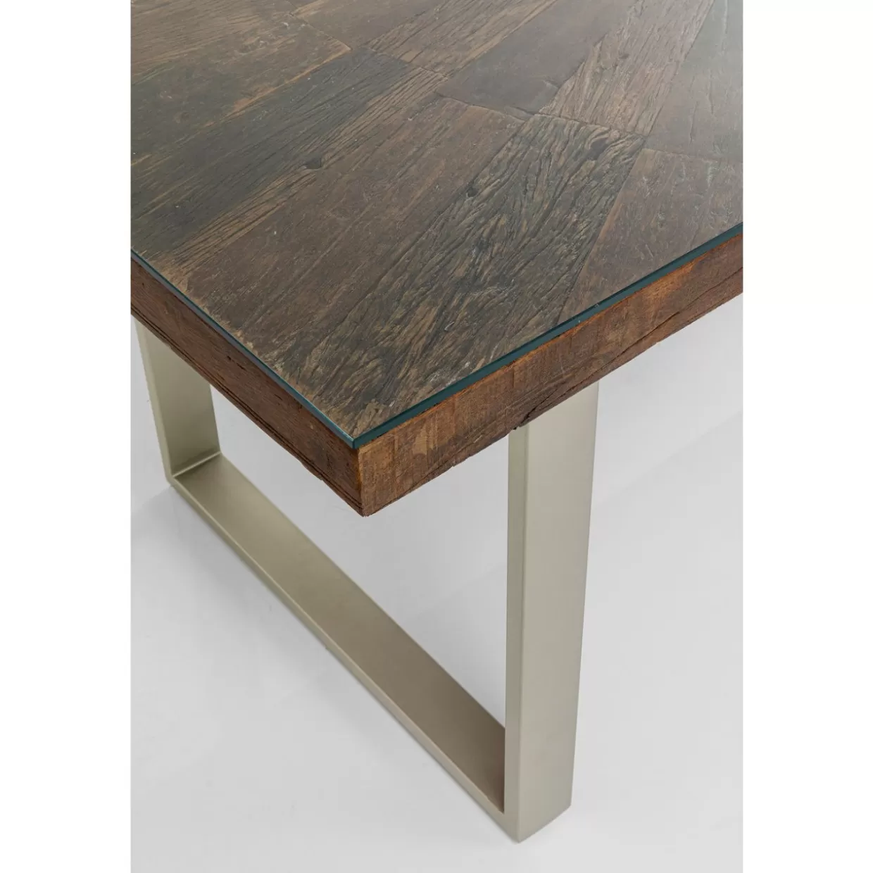 Tavolo design Conlé KARE® - Piano argento satinato 180x90 cm per soggiorno o ufficio