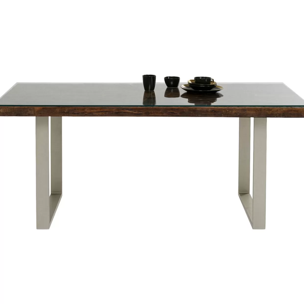 Tavolo design Conlé KARE® - Piano argento satinato 180x90 cm per soggiorno o ufficio