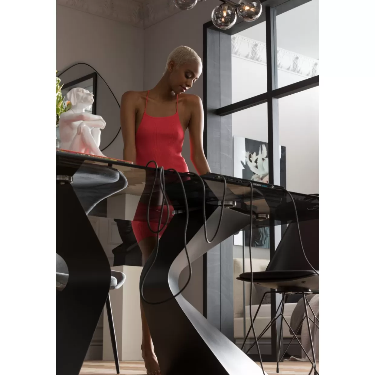 KARE DESIGN - Tavolo Gloria Nero con Struttura Moderna, Design Contemporaneo 200x100 cm