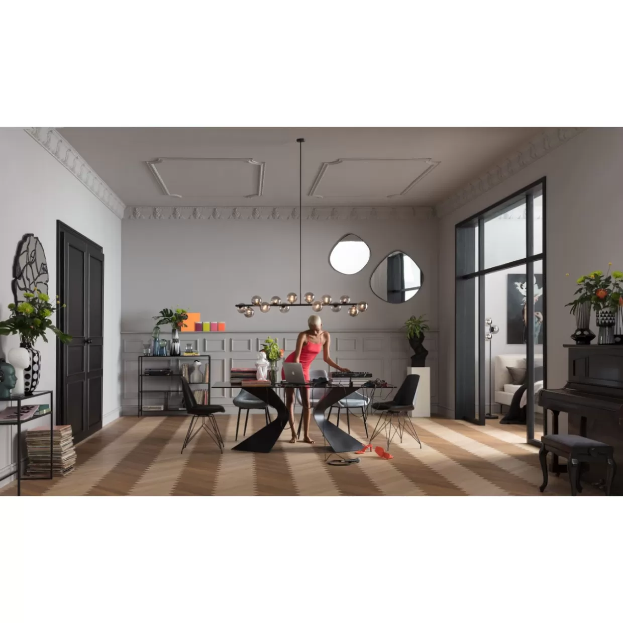 KARE DESIGN - Tavolo Gloria Nero con Struttura Moderna, Design Contemporaneo 200x100 cm