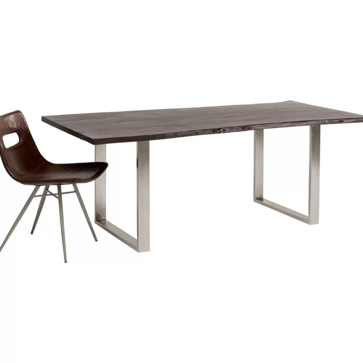 Tavolo Design Harmony KARE - Finitura Cromato Scuro, Dimensioni 160x80 cm per Ambienti Moderni