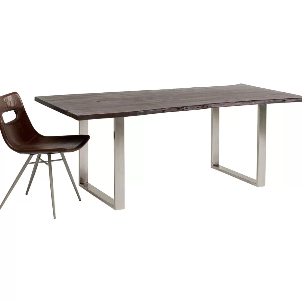 KARE Design Tavolo Harmony – Struttura Moderna in Cromo Scuro, Misure 180x90 cm