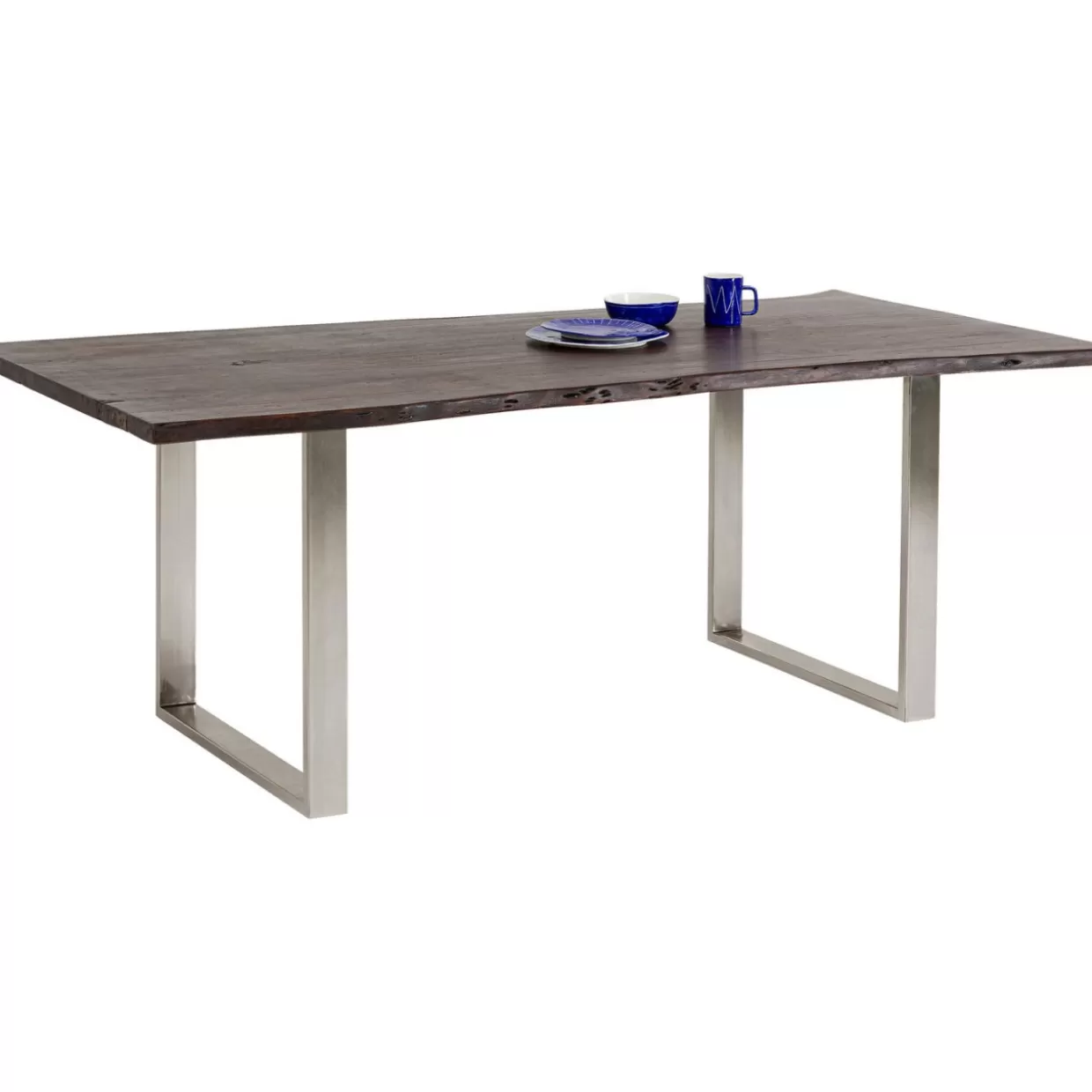 KARE Design Tavolo Harmony – Struttura Moderna in Cromo Scuro, Misure 180x90 cm