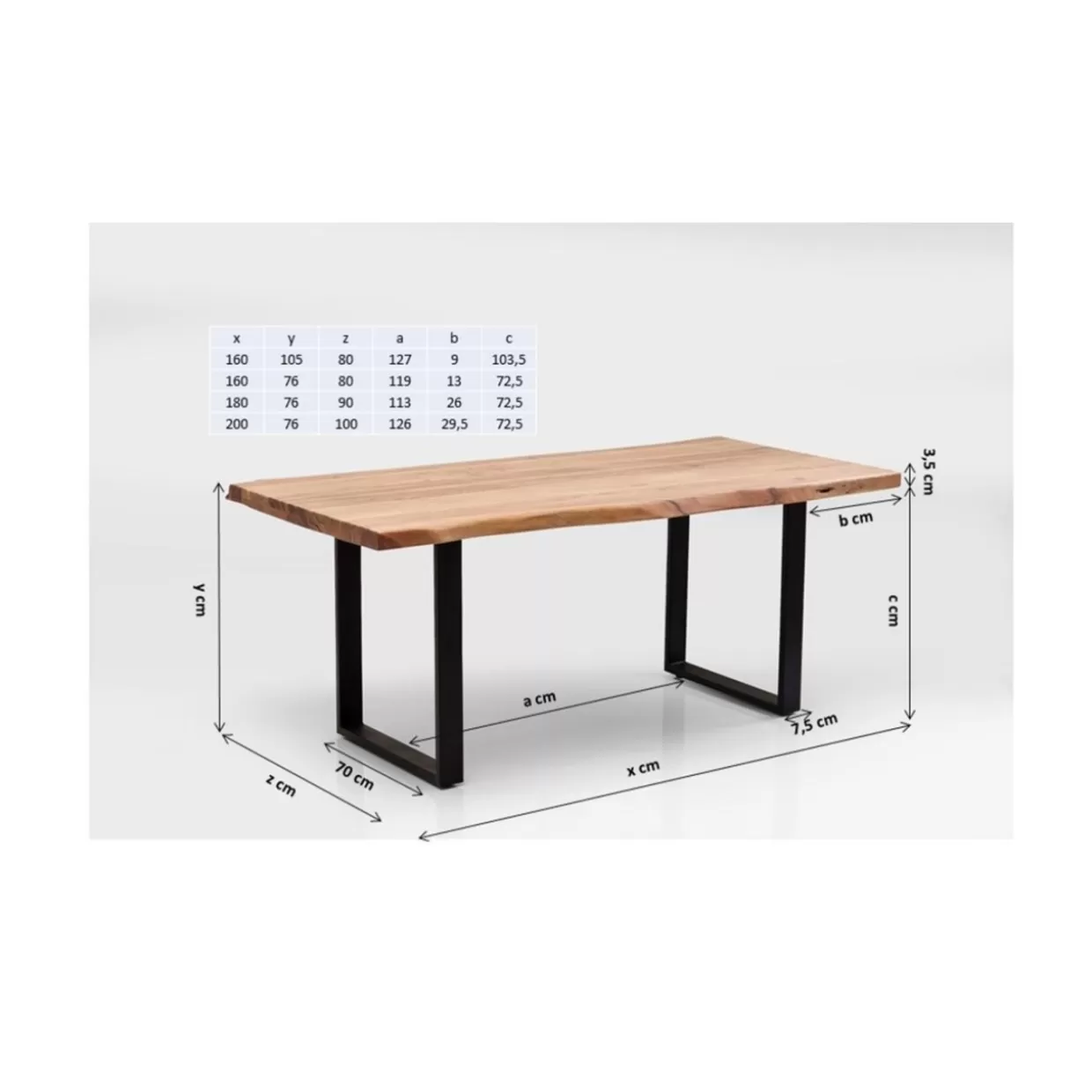 Tavolo Design KARE Harmony - Struttura in Acciaio Brunito Antracite 160x80 cm, Soluzione Elegante per Interni Ricercati