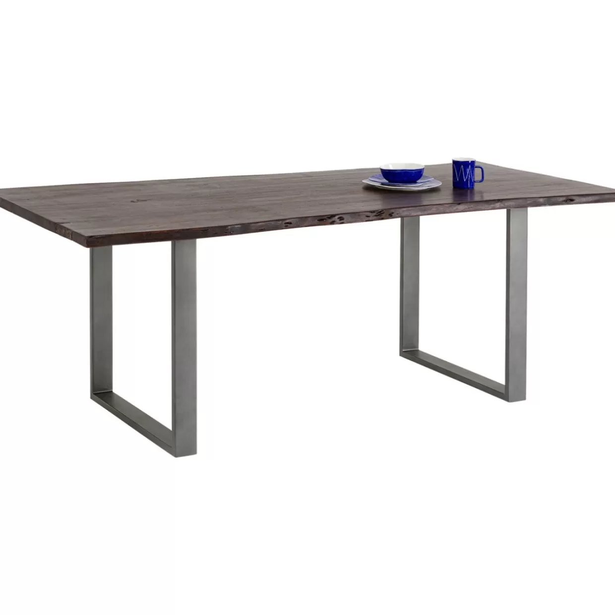 Tavolo Harmony KARE Design - Struttura in acciaio brunito con piano 200x100 cm per ambienti industrial chic 

(：，