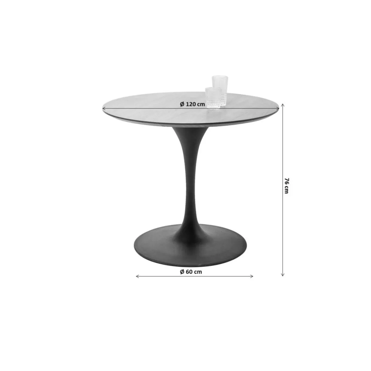 Tavolo Design Invito KARE - Set Completo in Noce con Struttura Zinco Ø120cm - Arredo Contemporaneo per Sala da Pranzo