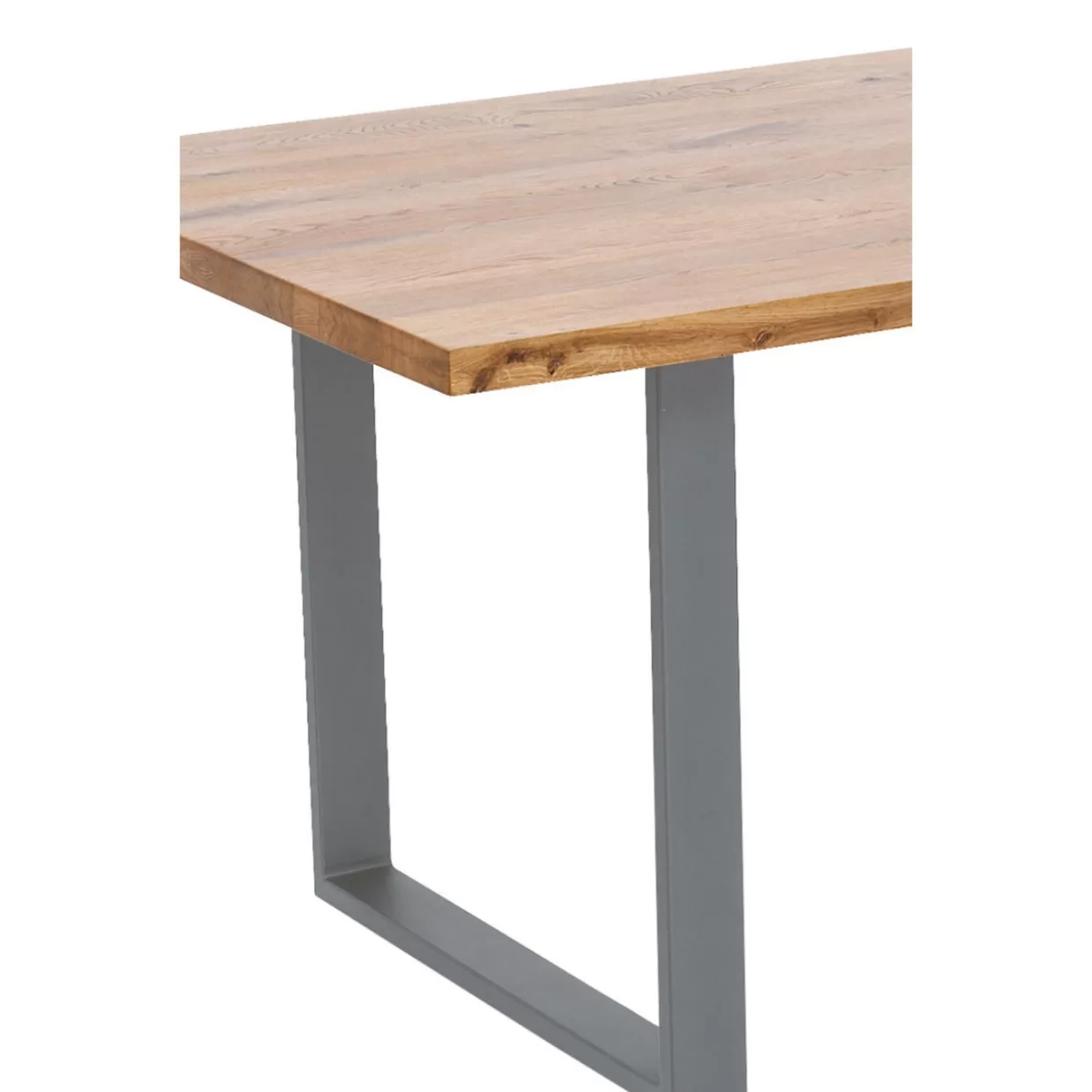 Tavolo Jackie di KARE Design - Fusione industriale tra quercia naturale e acciaio grezzo, dimensioni 160x80 cm, stile unico e robusto.