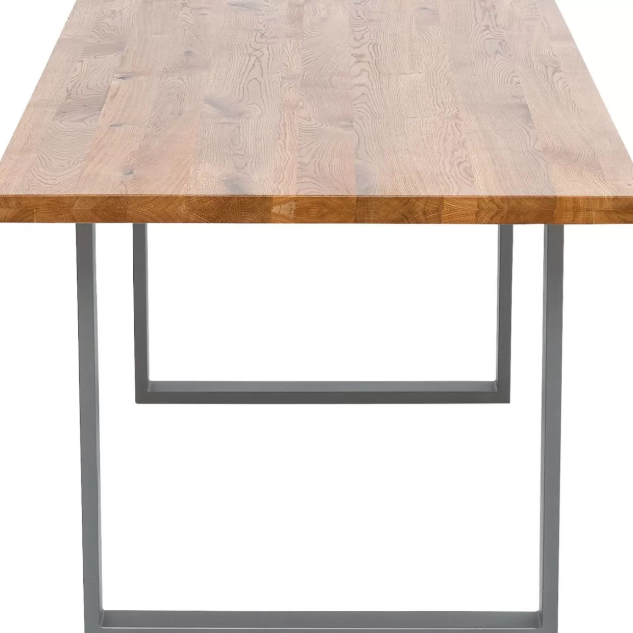 Tavolo Jackie di KARE Design - Fusione industriale tra quercia naturale e acciaio grezzo, dimensioni 160x80 cm, stile unico e robusto.