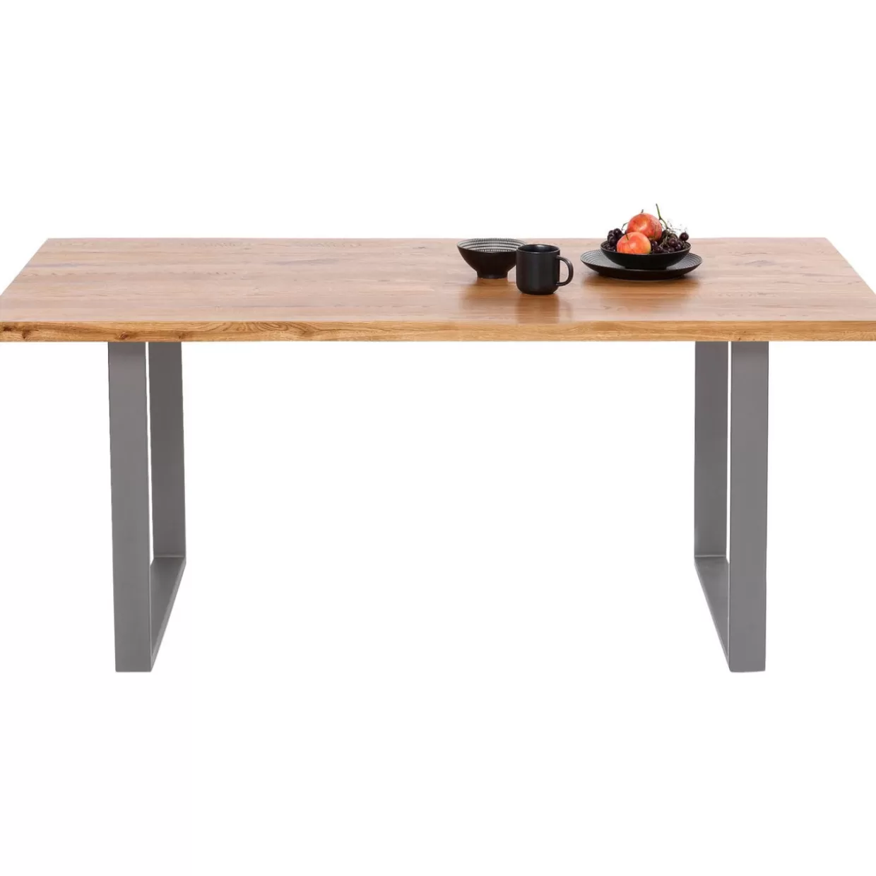 Tavolo Jackie di KARE Design - Fusione industriale tra quercia naturale e acciaio grezzo, dimensioni 160x80 cm, stile unico e robusto.