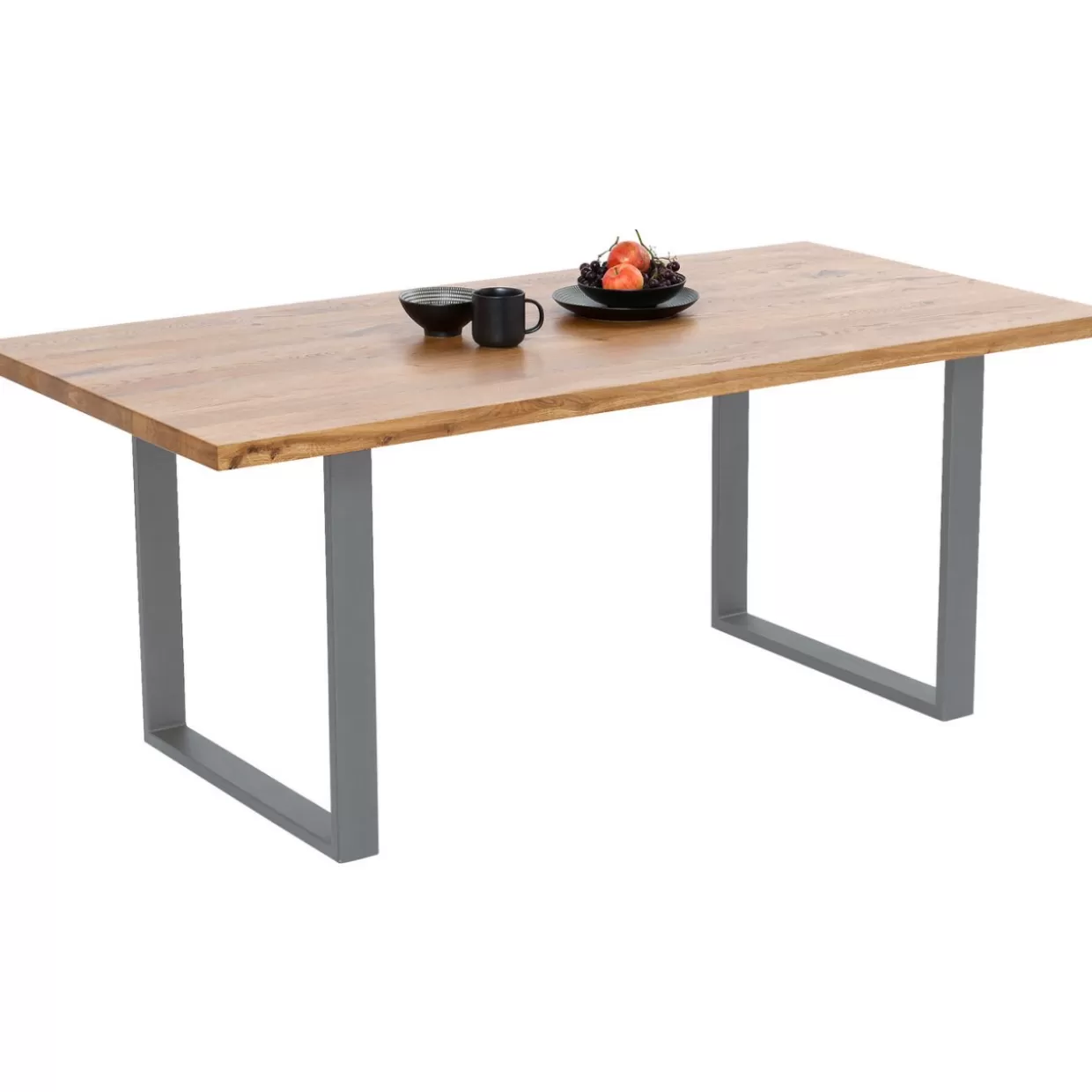 Tavolo Jackie di KARE Design - Fusione industriale tra quercia naturale e acciaio grezzo, dimensioni 160x80 cm, stile unico e robusto.