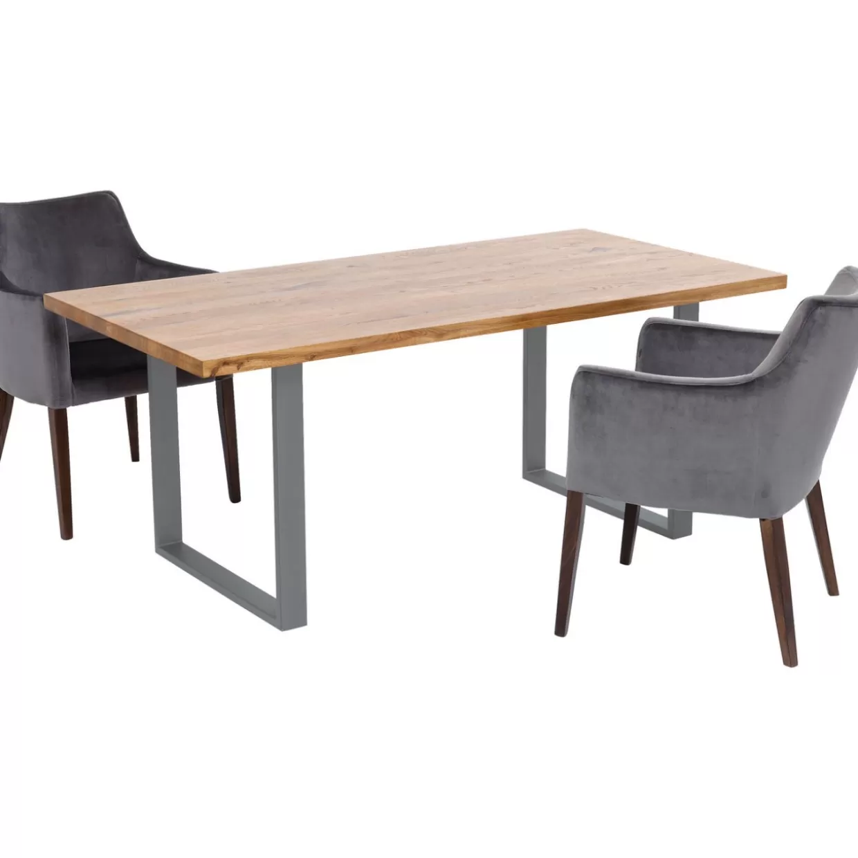 Tavolo Jackie di KARE Design - Fusione industriale tra quercia naturale e acciaio grezzo, dimensioni 160x80 cm, stile unico e robusto.