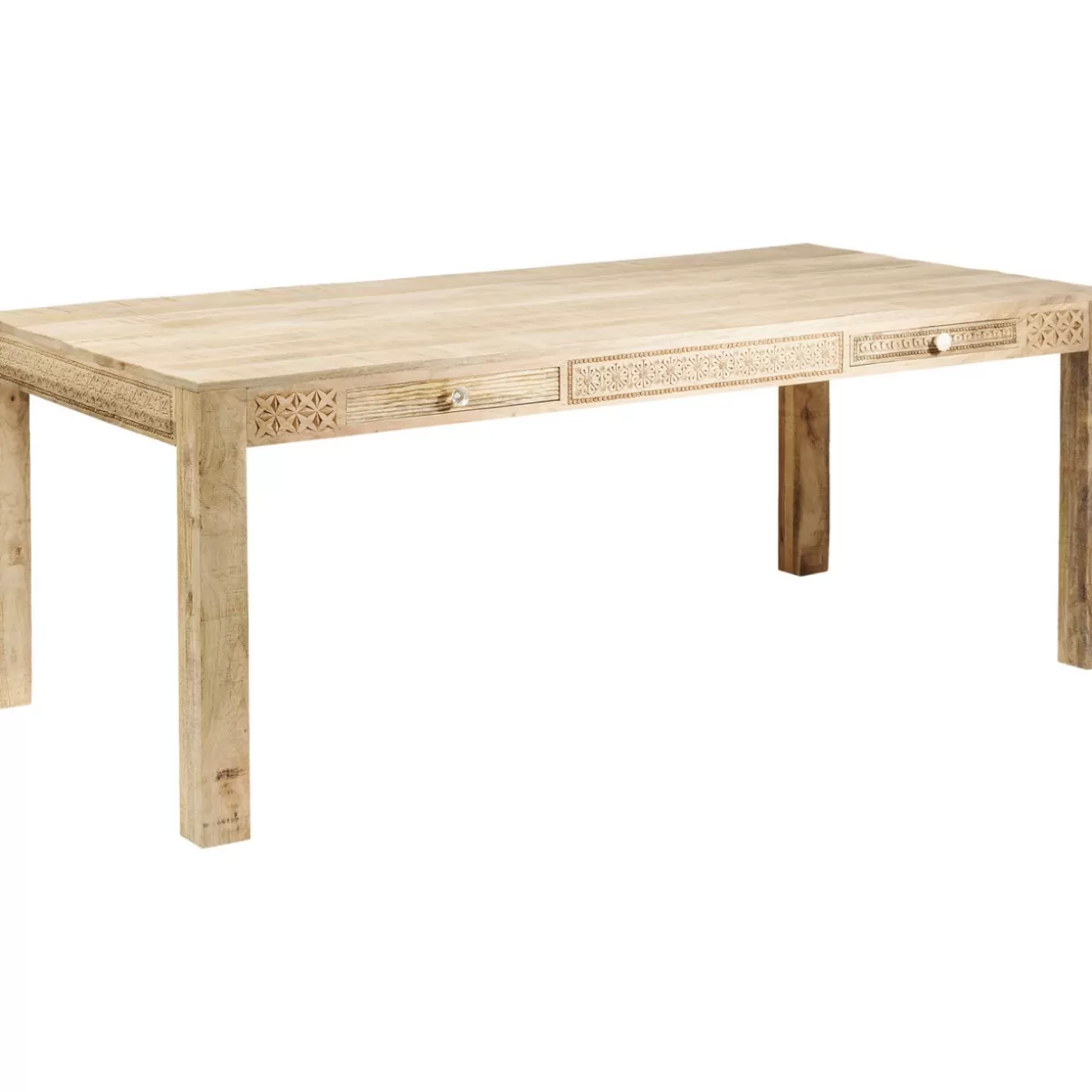 KARE Design Tavolo Minimalista Puro Linea Essenziale - Piano in Legno 200x100 cm per Interni Moderni