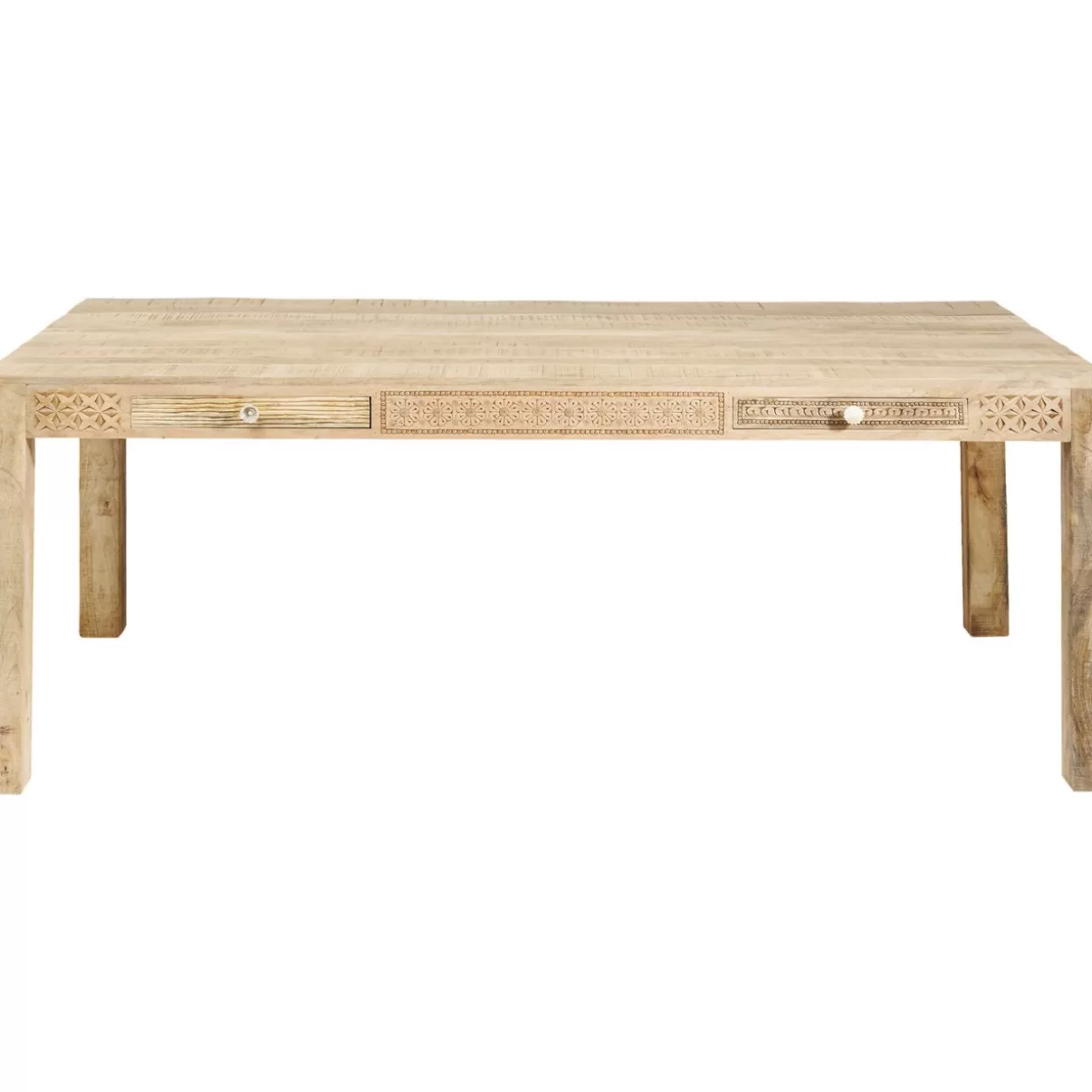 KARE Design Tavolo Minimalista Puro Linea Essenziale - Piano in Legno 200x100 cm per Interni Moderni