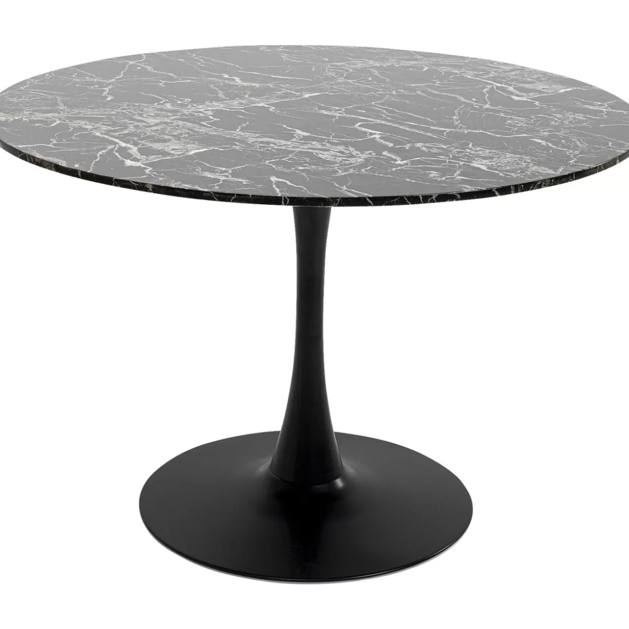 Tavolo elegante in marmo nero Schickeria | Design moderno KARE, diametro 110 cm per ambienti raffinati