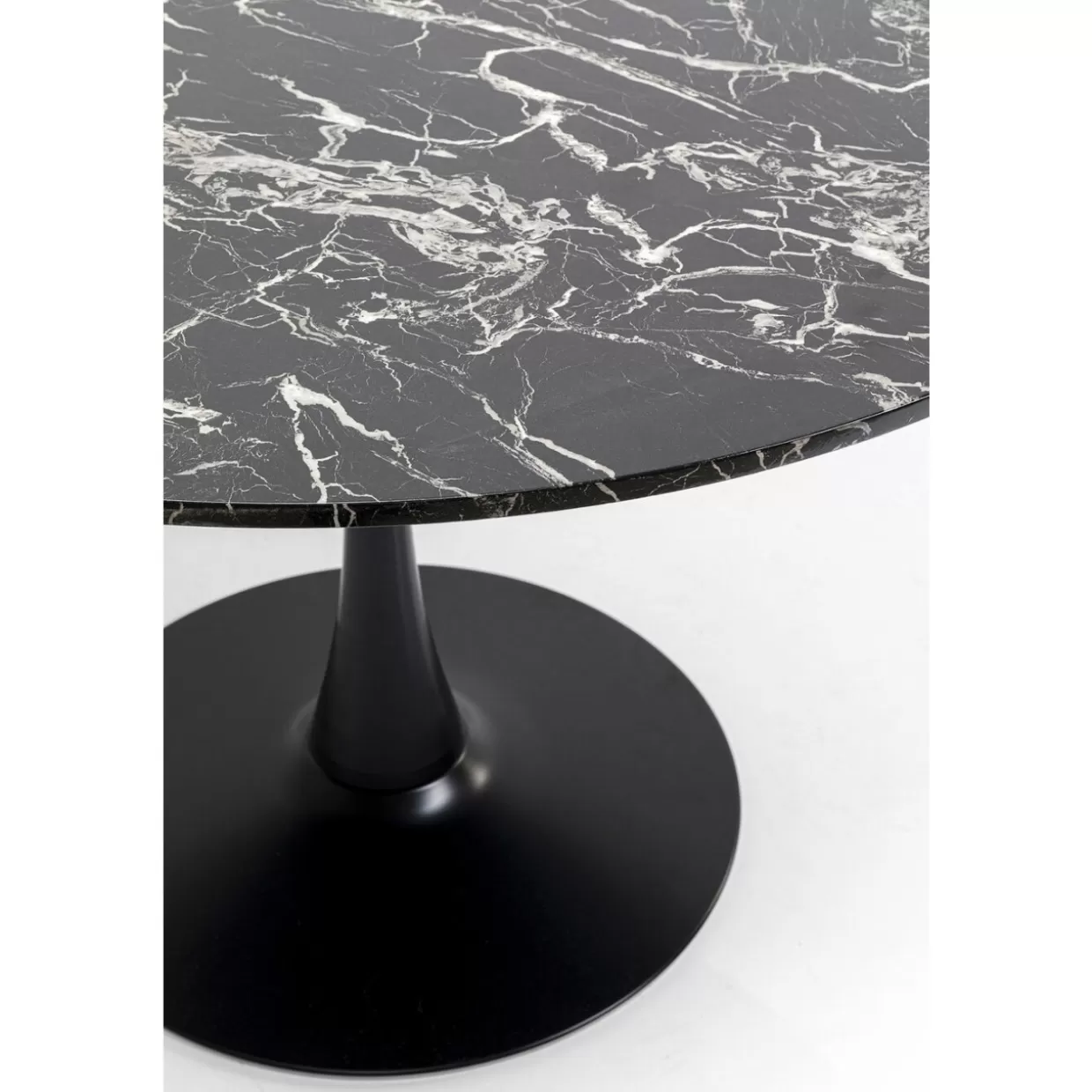 Tavolo elegante in marmo nero Schickeria | Design moderno KARE, diametro 110 cm per ambienti raffinati