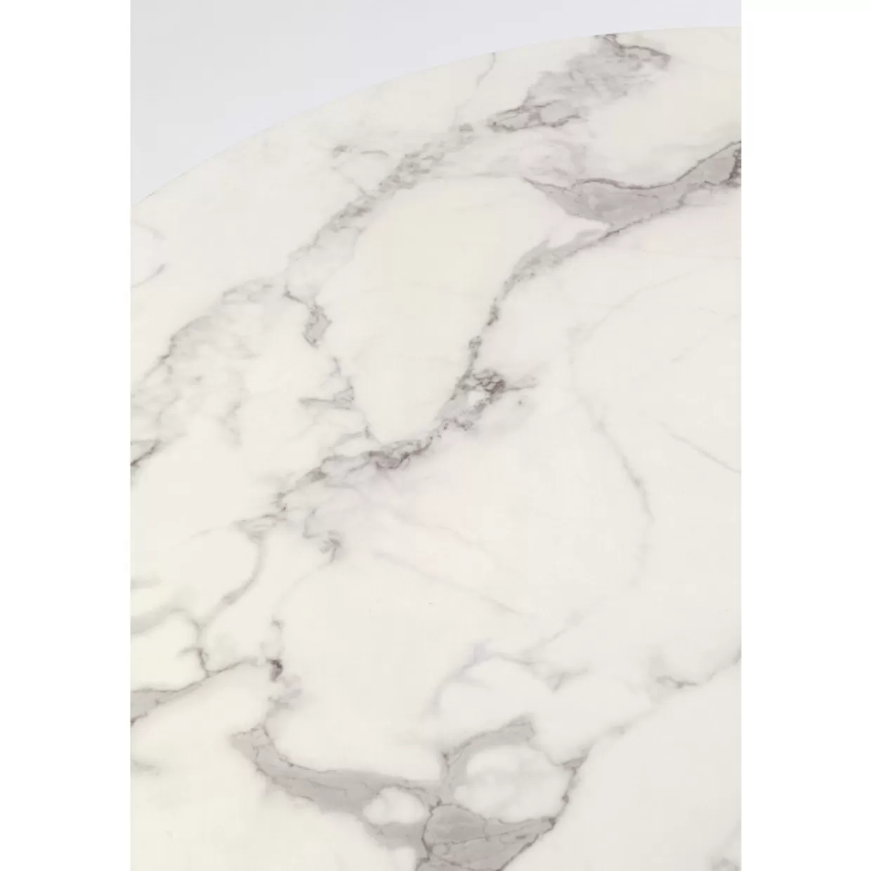 Tavolo design elegante Schickeria con finitura effetto marmo bianco, diametro 80 cm - KARE Collection