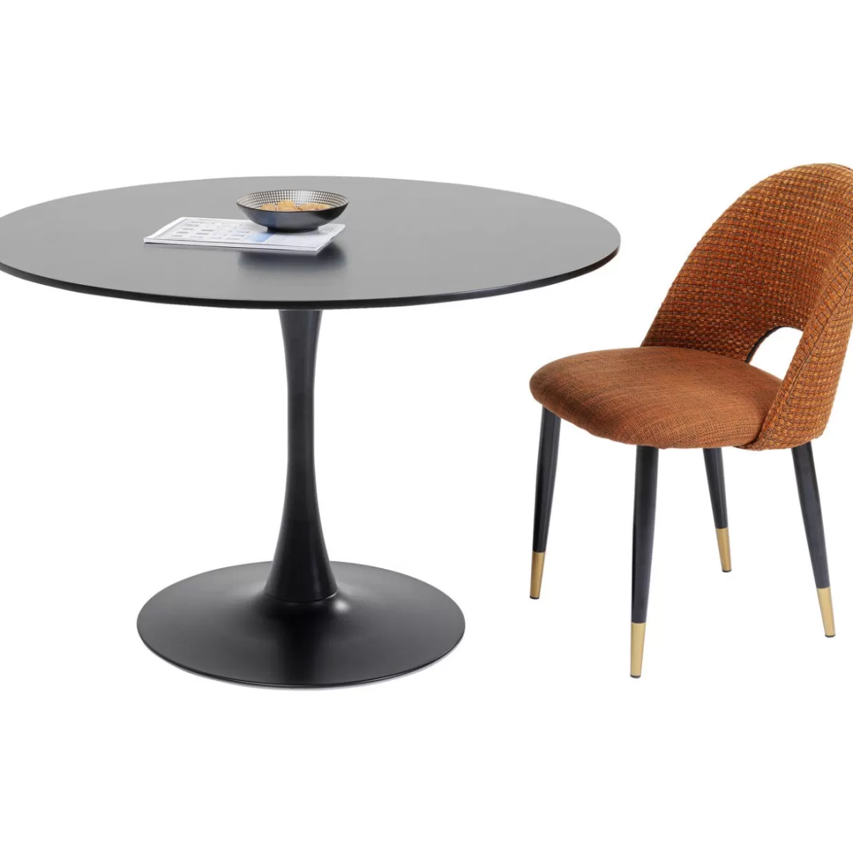 KARE Design - Tavolo Moderno Schickeria, Nero Elegante con Base Modello O110 per Soggiorni Ricercati