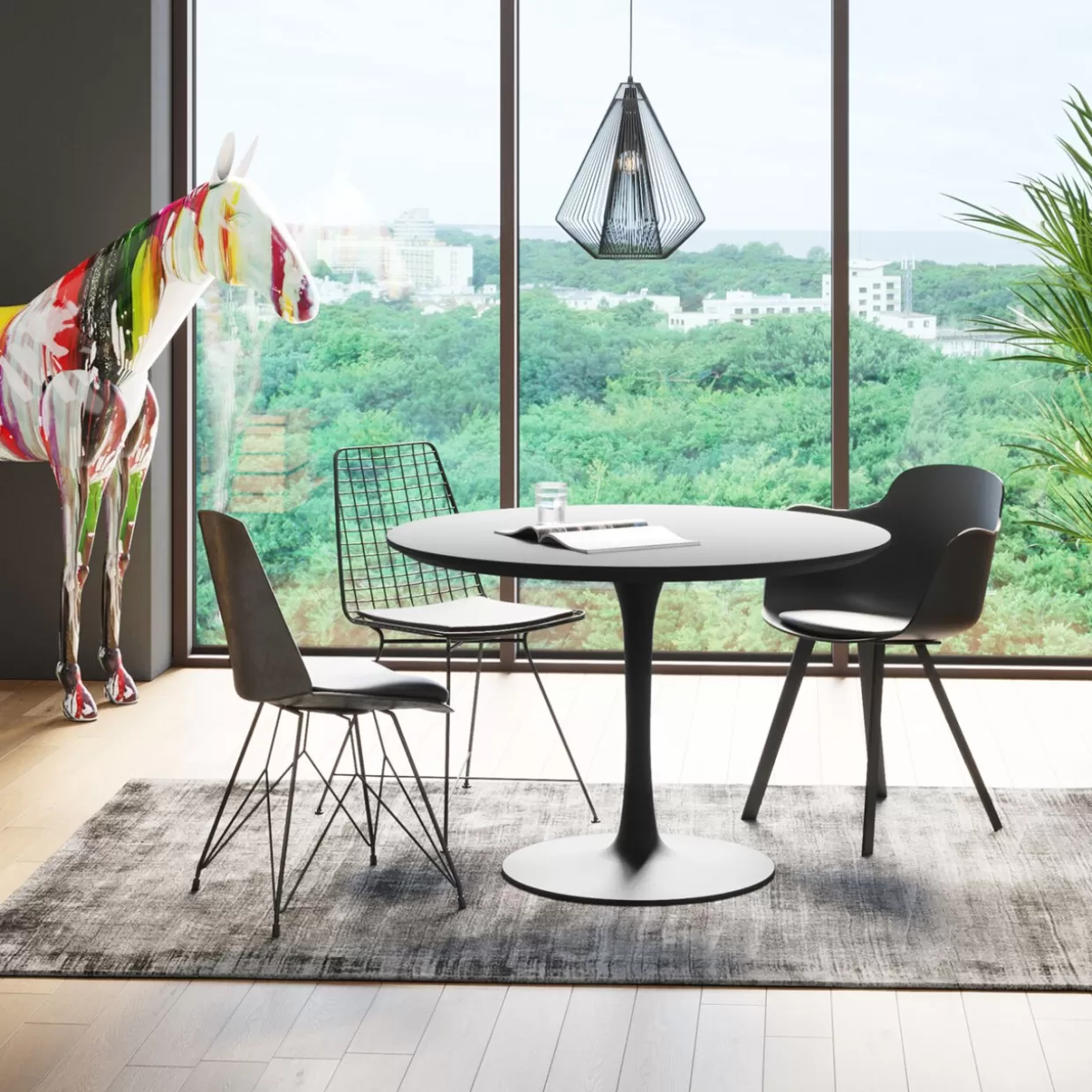 Tavolo Design KARE Schickeria Nero - Modello O110 per Ambienti Ricercati