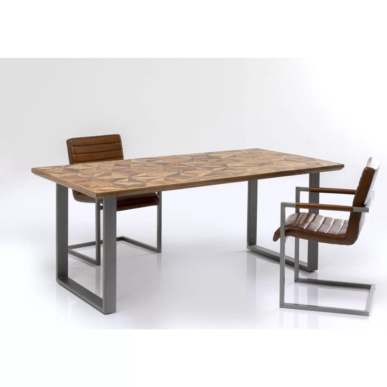 Tavolo design industriale KARE Stars - Struttura in acciaio grezzo 180x90 cm per interni moderni