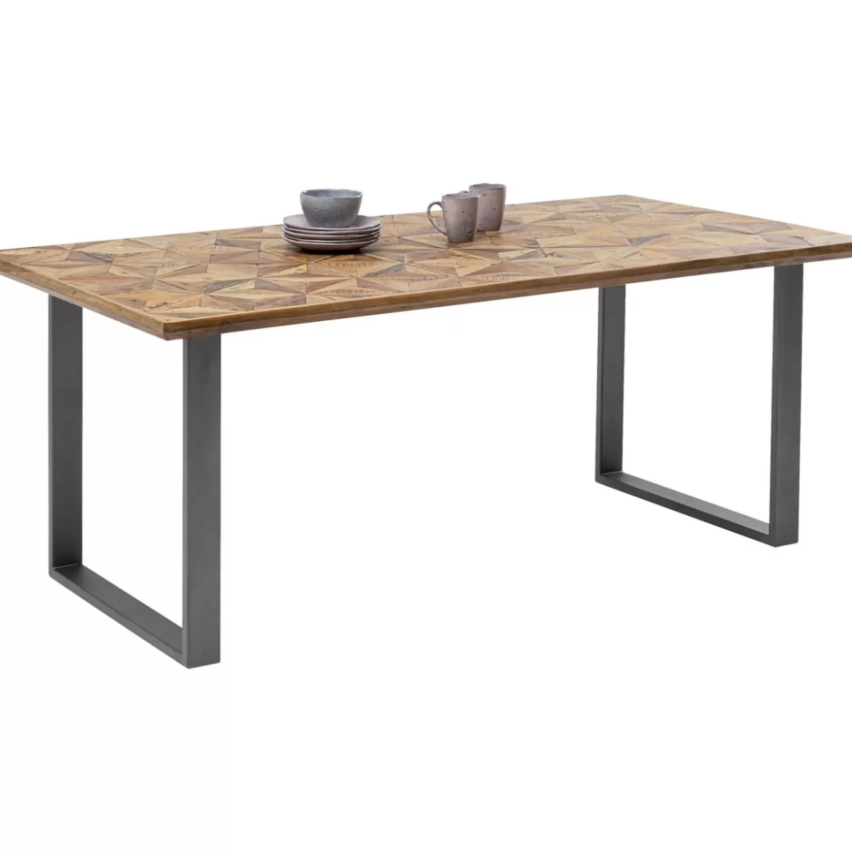 Tavolo design industriale KARE Stars - Struttura in acciaio grezzo 180x90 cm per interni moderni