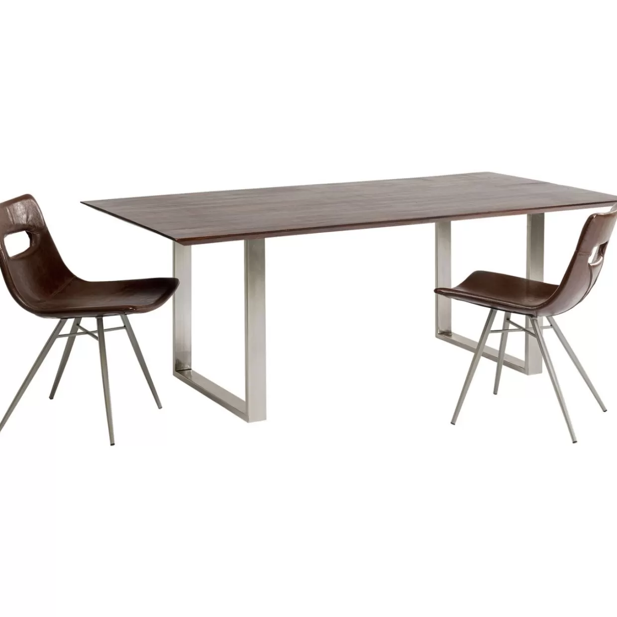 Tavolo design KARE Symphony - Finitura cromo scuro elegante, misura 200x100 cm - Ideale per interni moderni