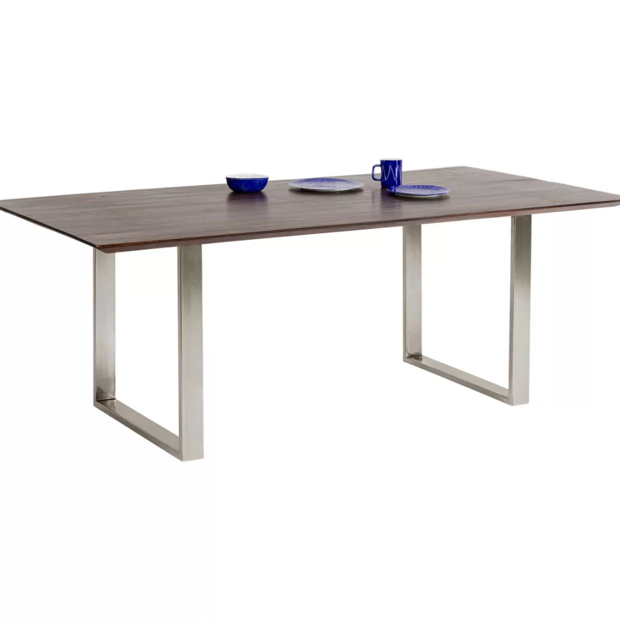 Tavolo design KARE Symphony - Finitura cromo scuro elegante, misura 200x100 cm - Ideale per interni moderni