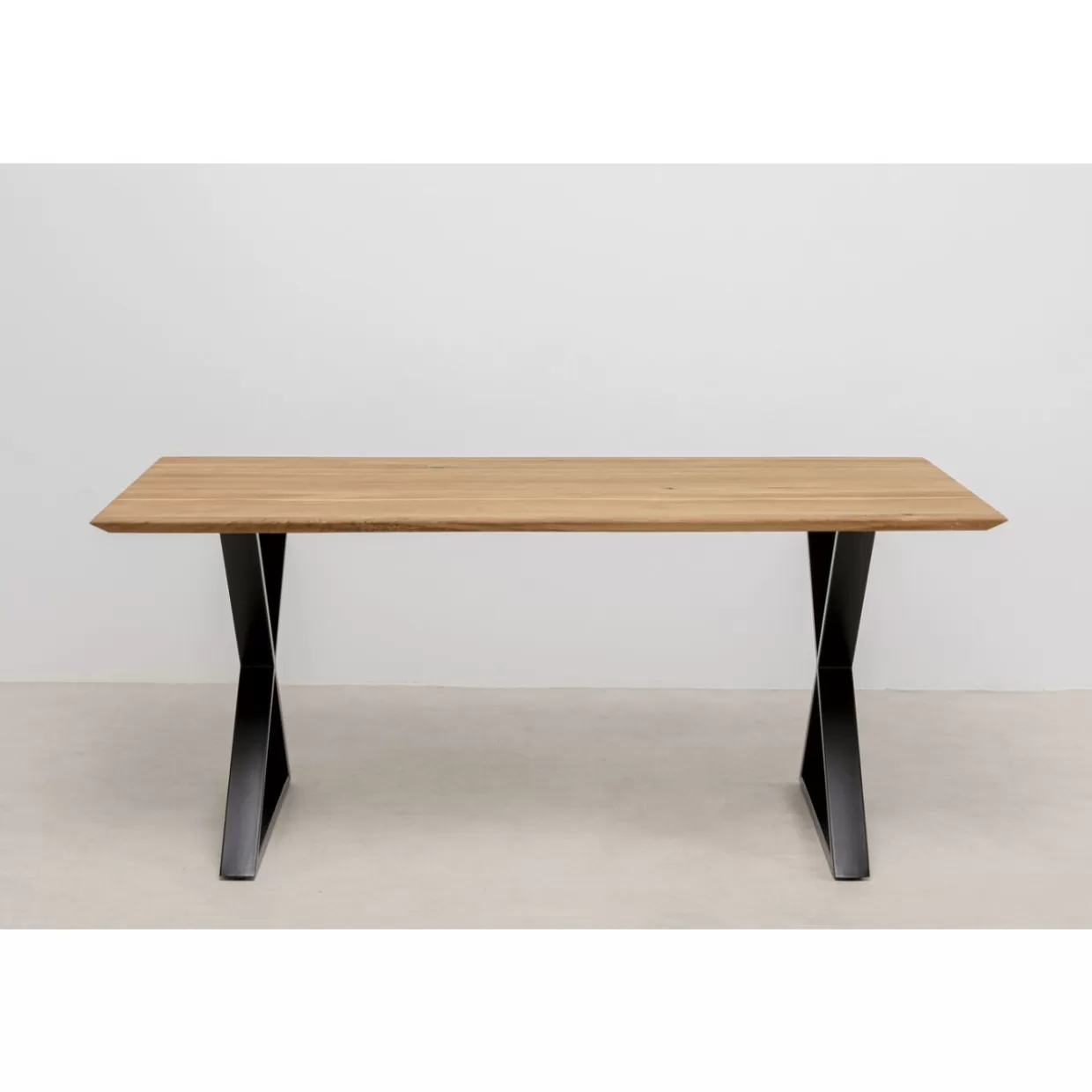 Tavolo Elegante Symphony in Quercia con Design Incrociato Nero - KARE Design, 180x90 cm - Ideale per Soggiorno o Sala da Pranzo