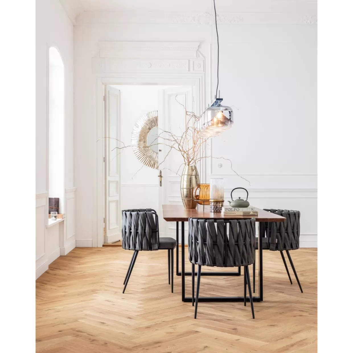 Tavolo da pranzo Symphony in stile KARE - Design contemporaneo in nero opaco 180x90 cm per ambienti raffinati