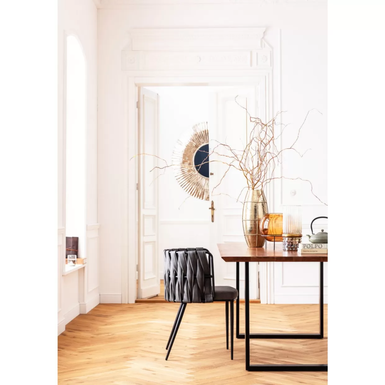 Tavolo da pranzo Symphony in stile KARE - Design contemporaneo in nero opaco 180x90 cm per ambienti raffinati