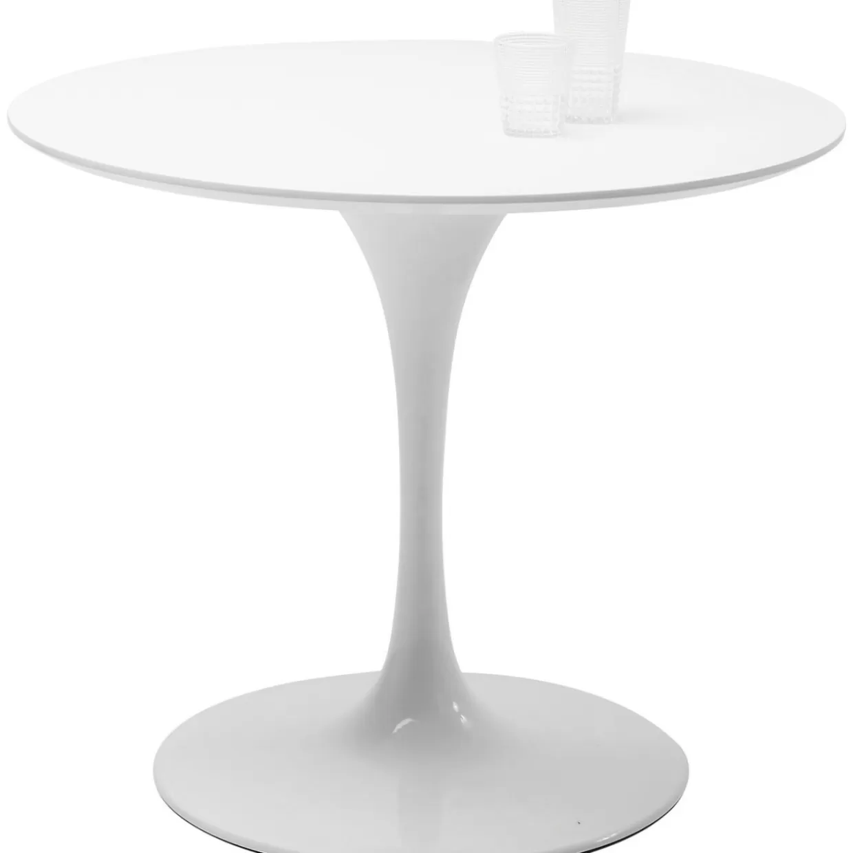 Tavolo design moderno con struttura Invitation – KARE Design in finitura bianca, diametro 60 cm