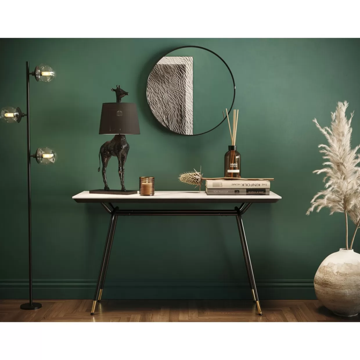 Lampada da Tavolo Giraffa Stilizzata in Nero Opaco - Design Moderno per Arredamento
