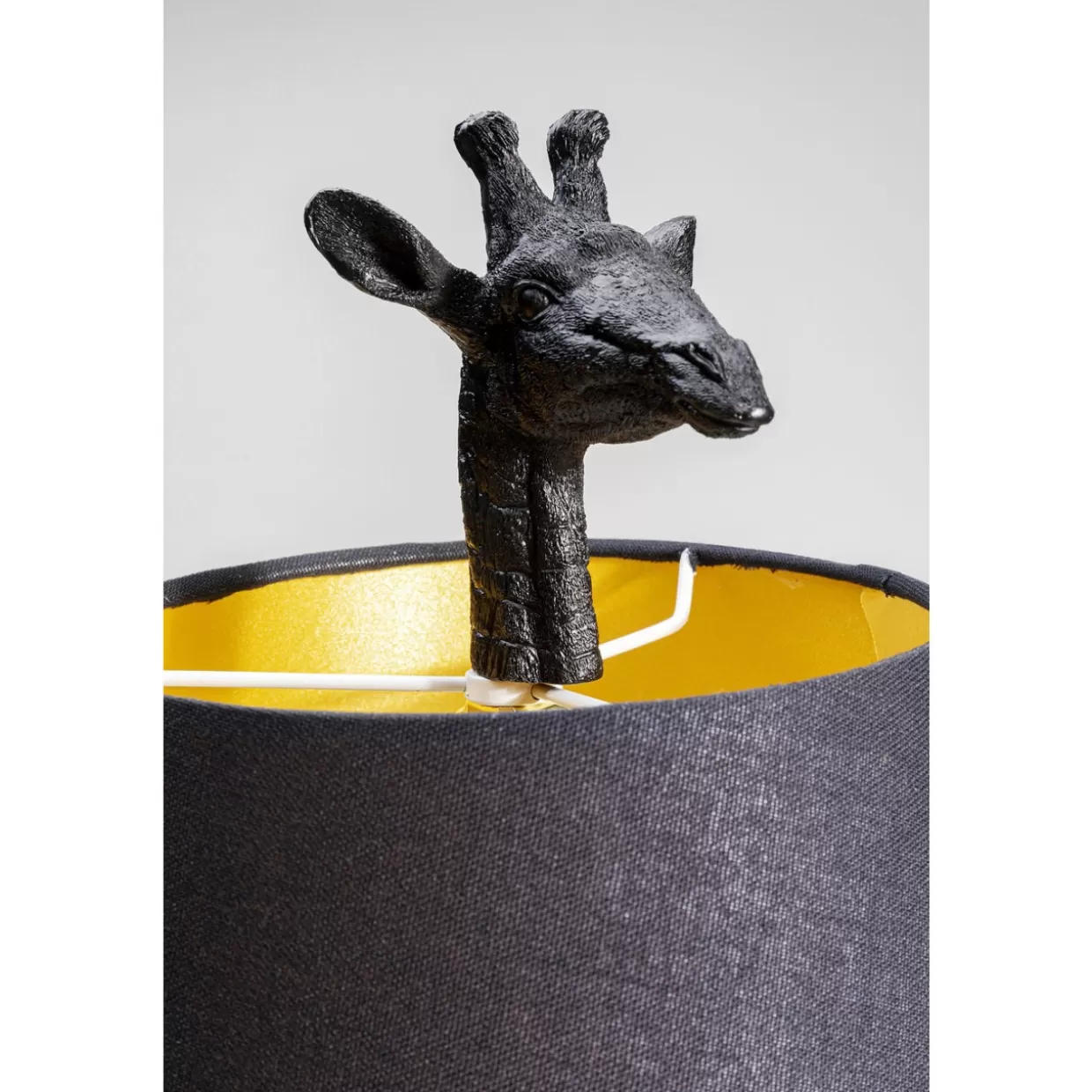 Lampada da Tavolo Giraffa Stilizzata in Nero Opaco - Design Moderno per Arredamento