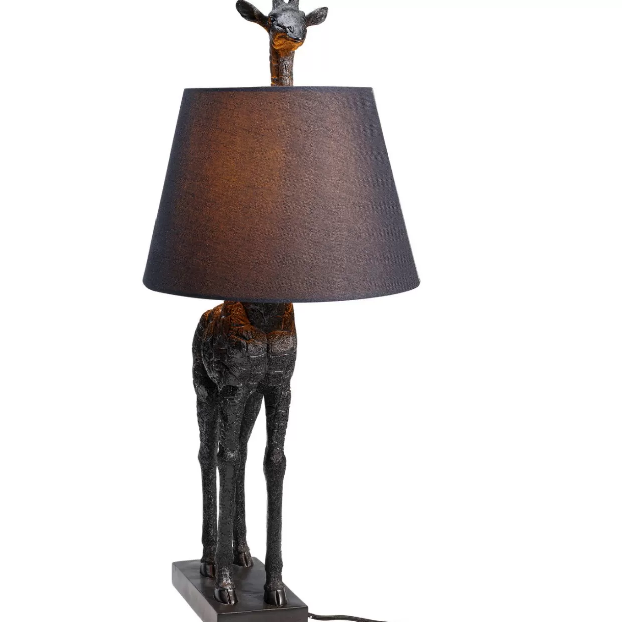 Lampada da Tavolo Giraffa Stilizzata in Nero Opaco - Design Moderno per Arredamento