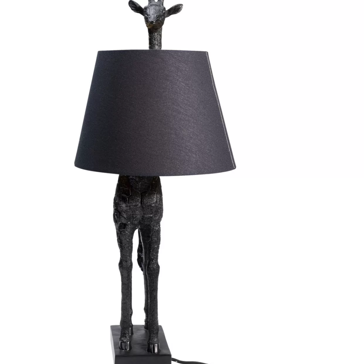 Lampada da Tavolo Giraffa Stilizzata in Nero Opaco - Design Moderno per Arredamento