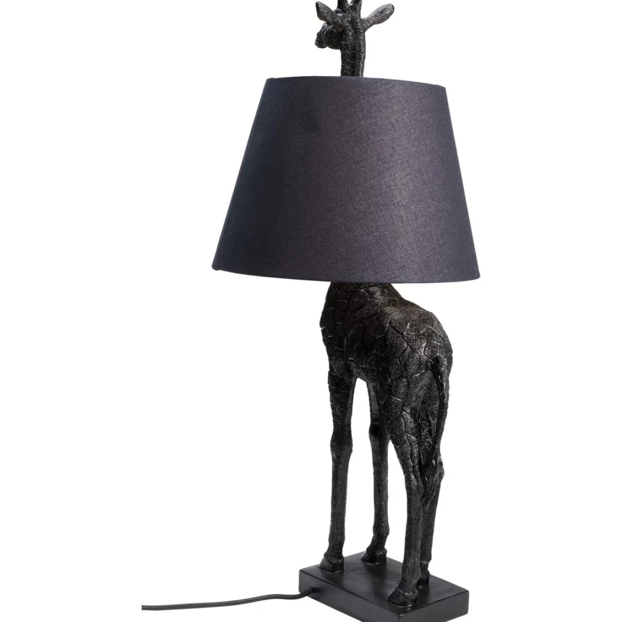 Lampada da Tavolo Giraffa Stilizzata in Nero Opaco - Design Moderno per Arredamento