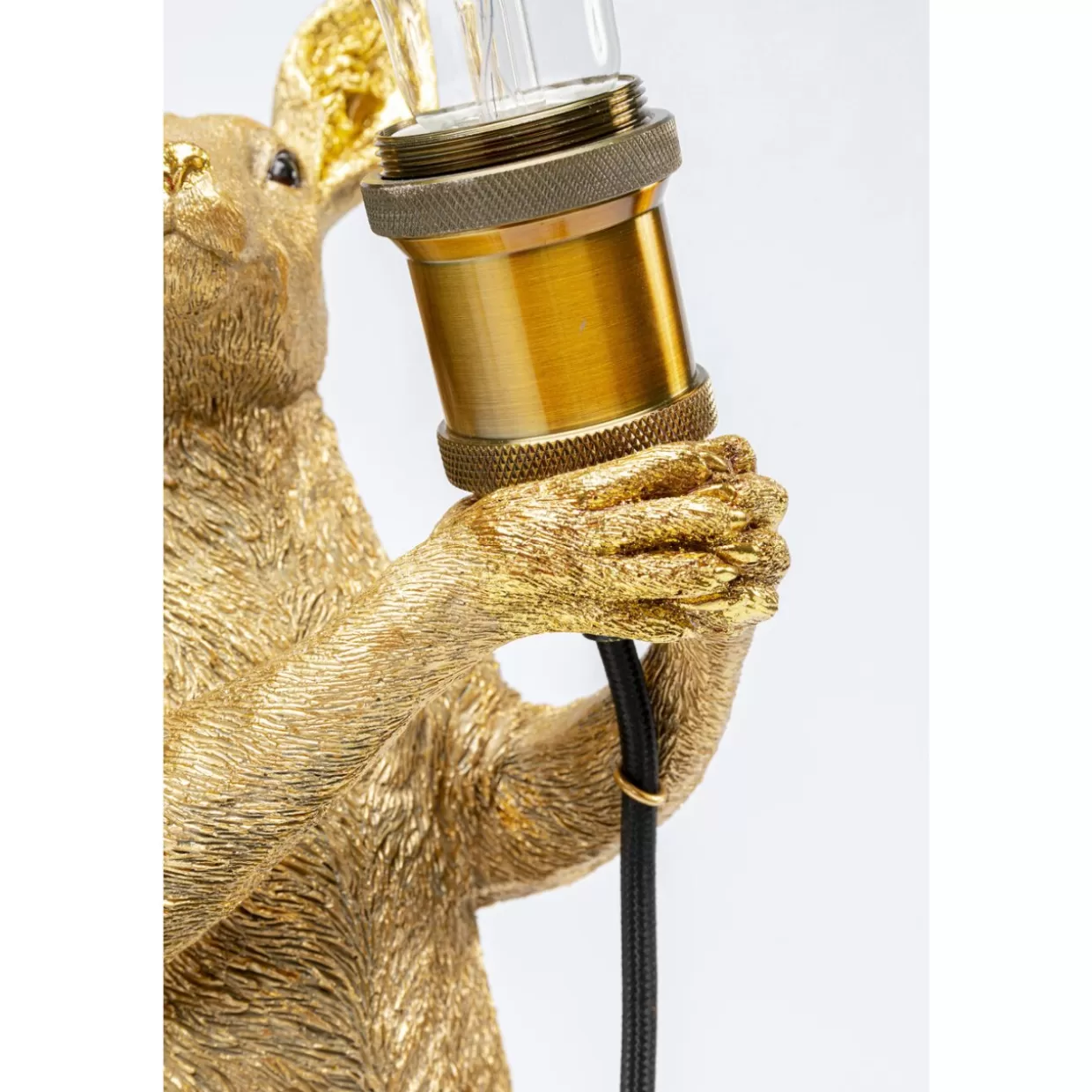 Lampada decorativa KANGAROO in stile moderno - Scultura illuminata a forma di canguro dorato, altezza 46 cm per arredo contemporaneo | Design esclusivo KARE