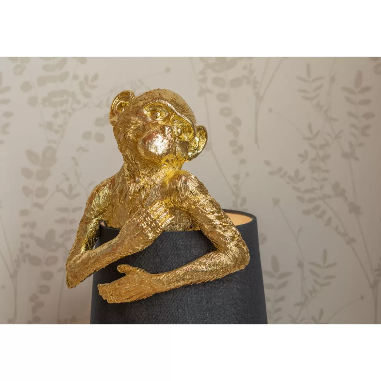 Lampada da Tavolo KARE Design Scimmia Animale in Stile Moderno - Decorazione Oro e Blu per Interni