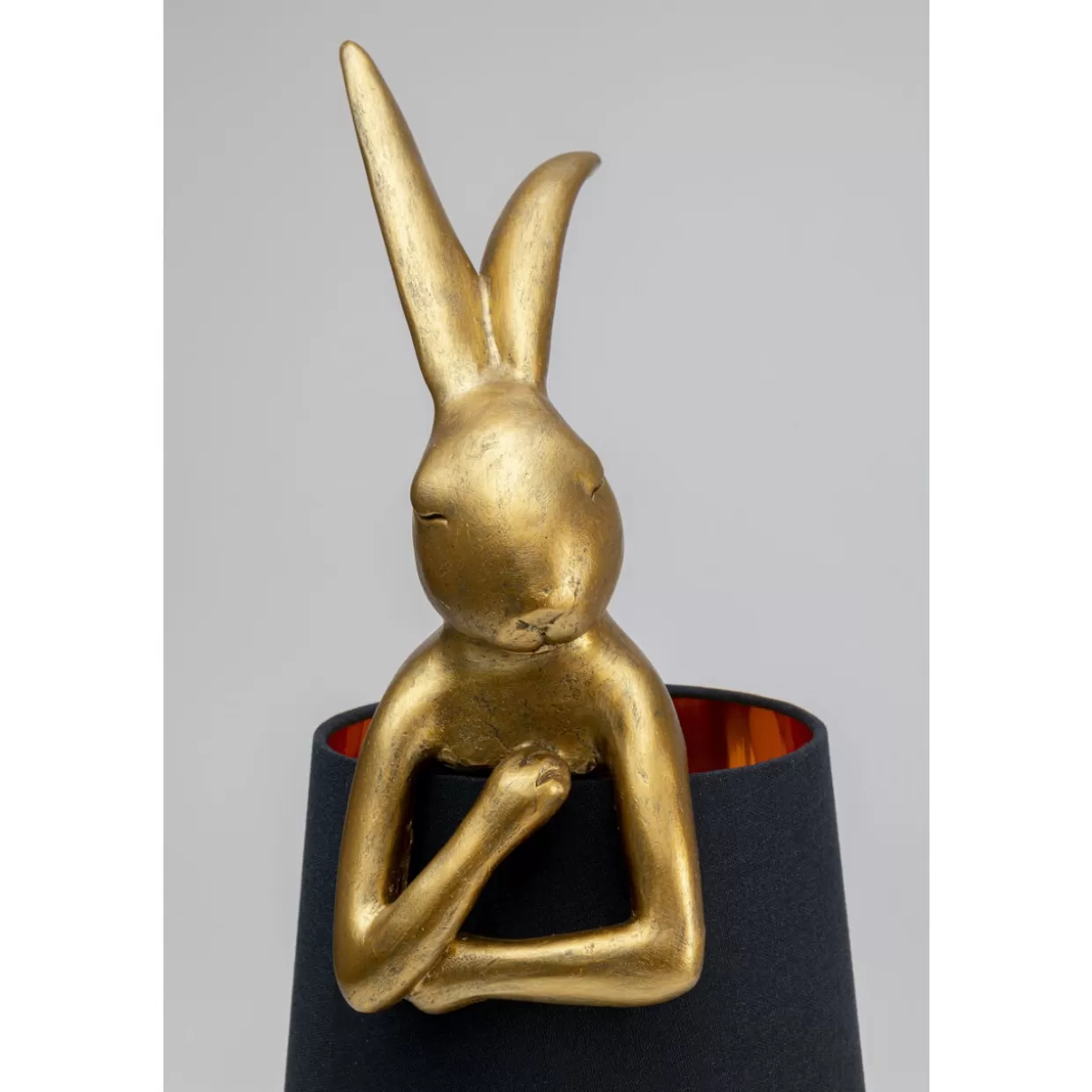Lampada da Tavolo Coniglio Animale in Oro e Nero - Design Moderno KARE, 68 cm per Arredo Contemporaneo