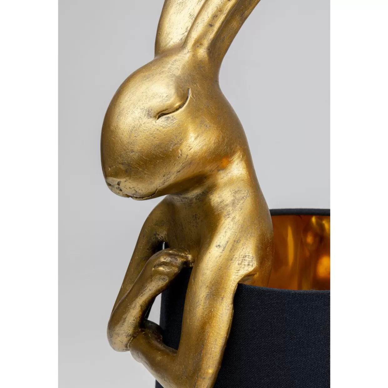 Lampada da Tavolo Coniglio Animale in Oro e Nero - Design Moderno KARE, 68 cm per Arredo Contemporaneo