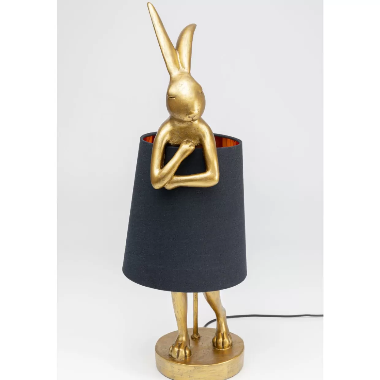 Lampada da Tavolo Coniglio Animale in Oro e Nero - Design Moderno KARE, 68 cm per Arredo Contemporaneo