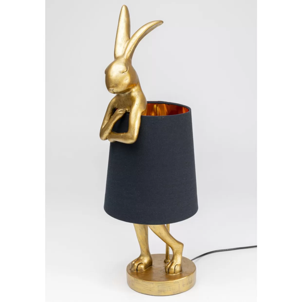 Lampada da Tavolo Coniglio Animale in Oro e Nero - Design Moderno KARE, 68 cm per Arredo Contemporaneo